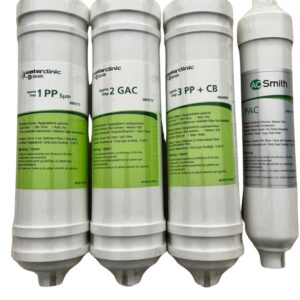 A.O. Smith Lotus 75 TC Su Arıtma Cihazı 4'lü Filtre Seti (Orijinal Uyumlu) – Yedek Filtre Takımı